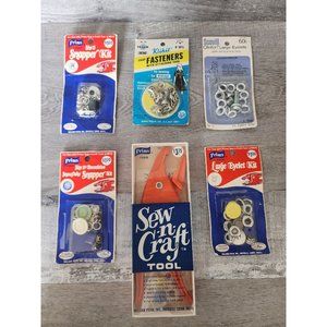 Vintage Prims Sew N Craft Tool to Set Snaps Studs Eyelets With Accessories